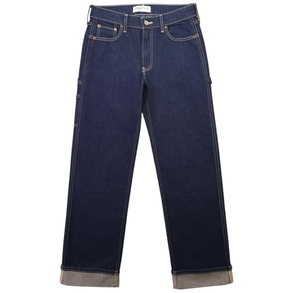 Abercrombie & Fitch Jeans Womens 26 2 Blue The Baggy Low Rise Carpenter Cuffed